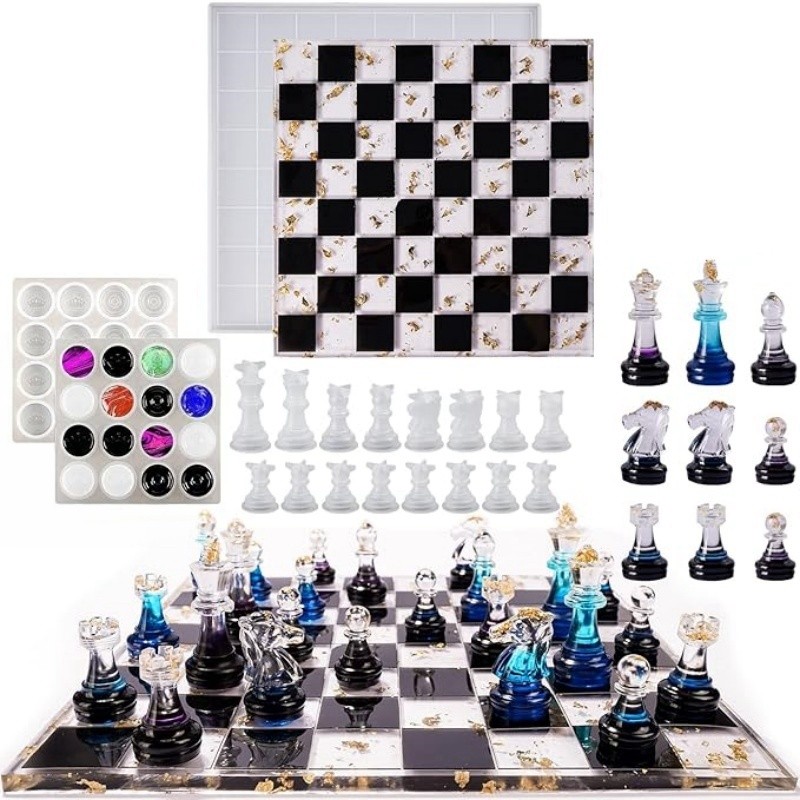 

DIY Crystal Epoxy Resin Mold 3D Chess Piece Silicone Mould For Resin