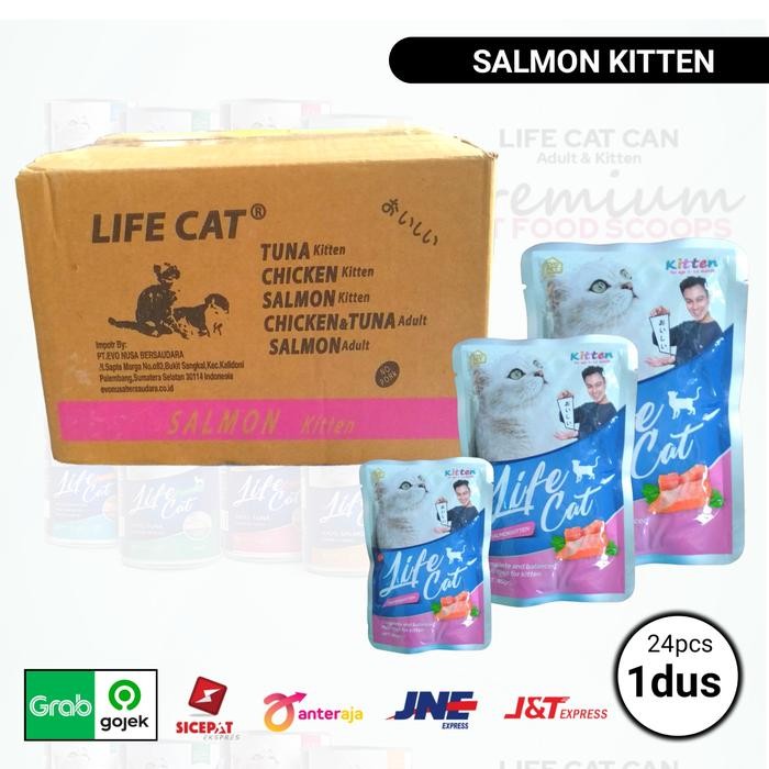 life cat pouch 1 dus isi 24 sachet - kitten salmon