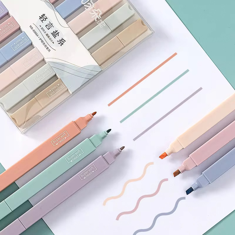 

6pcs/set Pastel Color Highlighter Kawaii Stationery Color Marker School Supplies Student Marker Highlighter Japanese Stationery