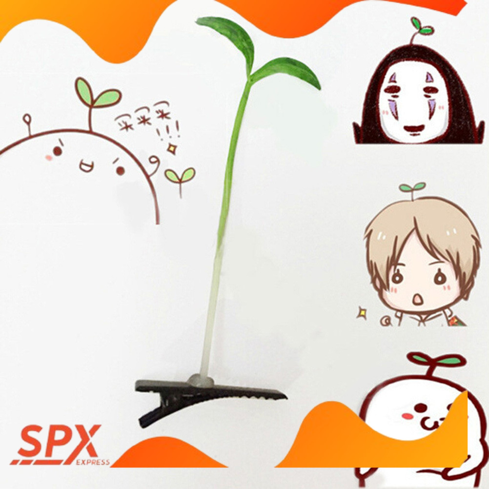 NEW HPDA hairpin sepucuk daun tunas tauge sporut hick jepit rambut cosplay COS