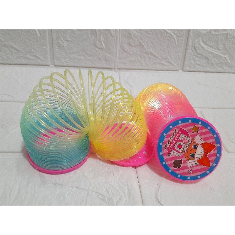 mainan spring rainbow/mainan spring lampu