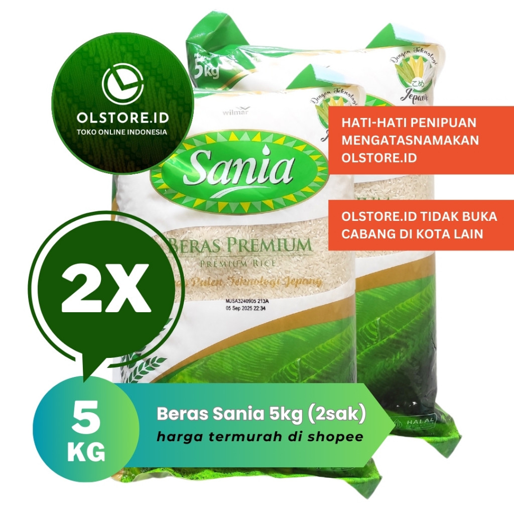 

Beras Premium Sania 5kg Isi 2 sak (twinpack)