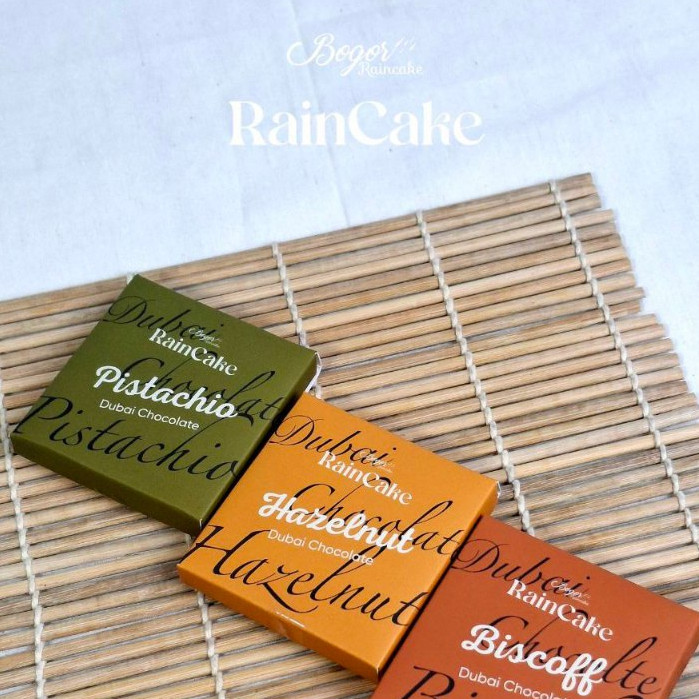 

BUY 2 GET 1 Bogor Raincake - Dubai Chocolate Reguler 45gr - Pistachio - Biscoff - Hazelnut