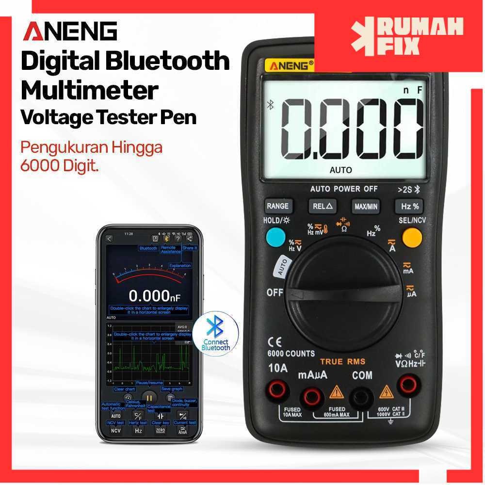 Multimeter Digital Bluetooth Tester Tegangan Otomatis