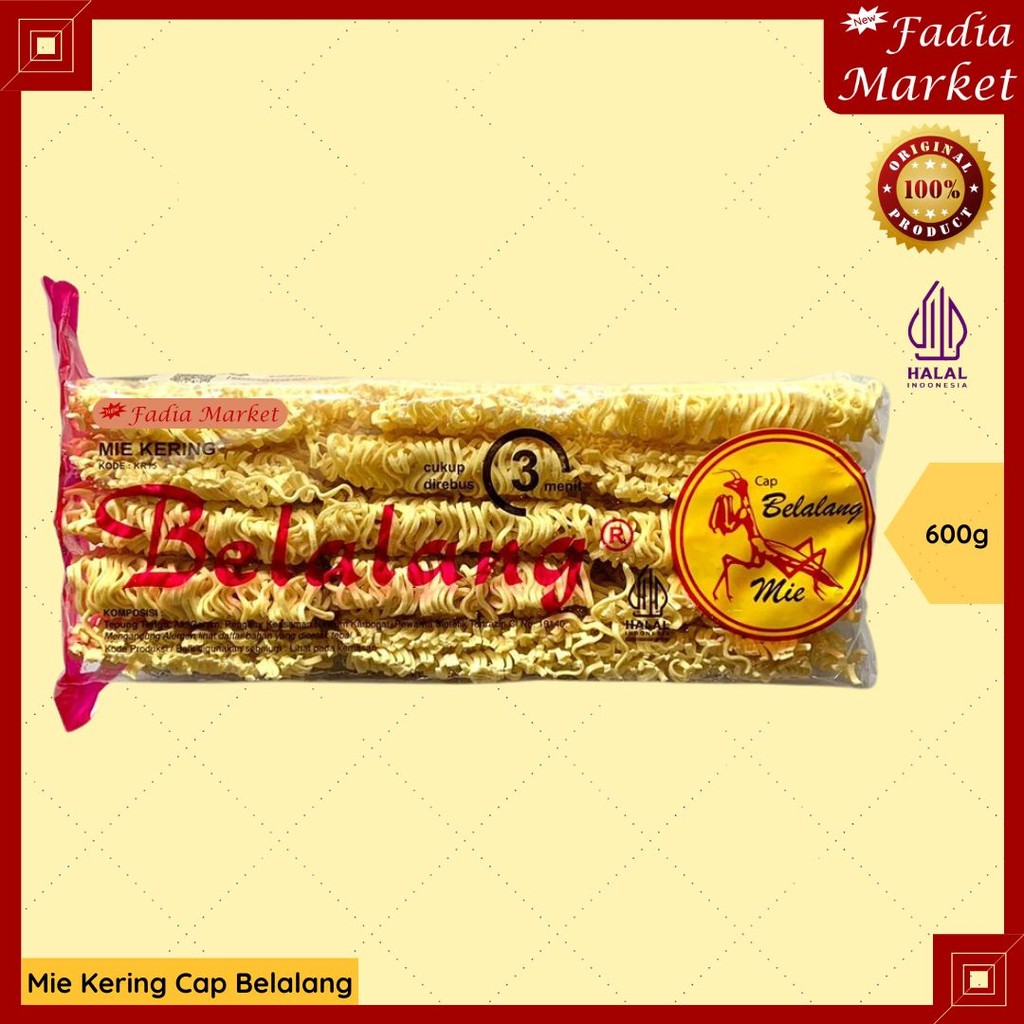 

Mie Kering Goreng Kuah Cap Belalang 600g