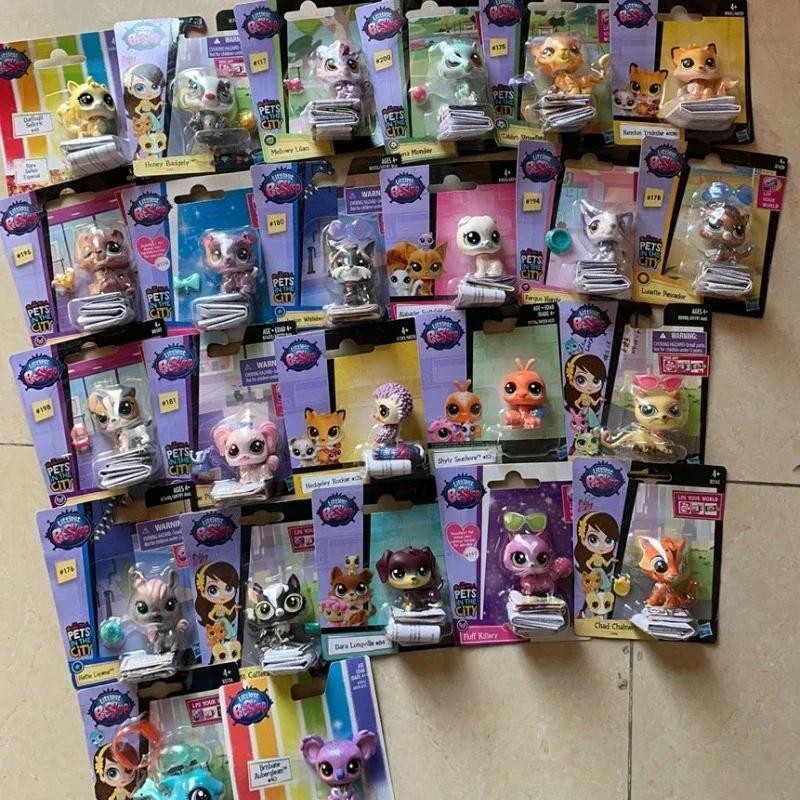 Hasbro Littlest Pet Shop Action Figures LPS Cat Dog Monkey Animal Model Toys Cute Big Eyed Pet Doll 