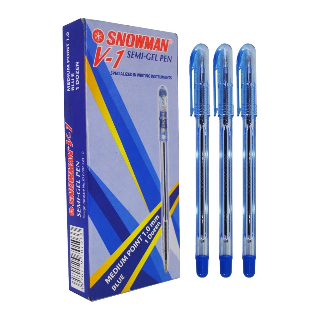 

Ballpoint Semi Gel Pen Pulpen Pena V1 Snowman 1 mm Warna
