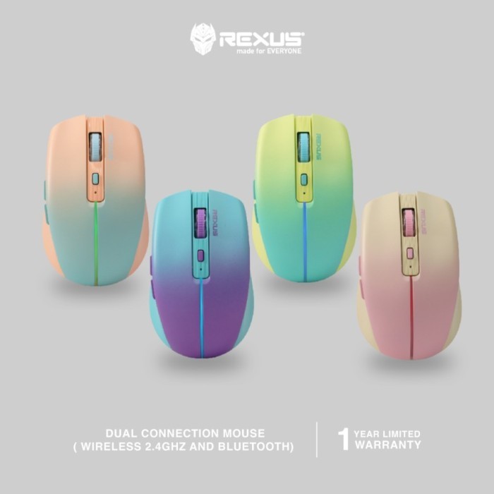 Rexus QB200 QB 200 Skies - Dual Mode Wireless Bluetooth Office Mouse