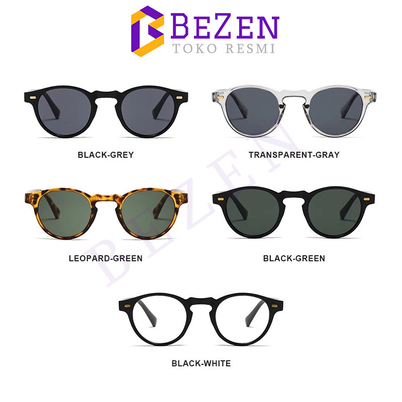 Kacamata Hitam Retro/ vintage Bingkai Bulat Bingkai Kecil Tren Kaca mata Pria Wanita Modis