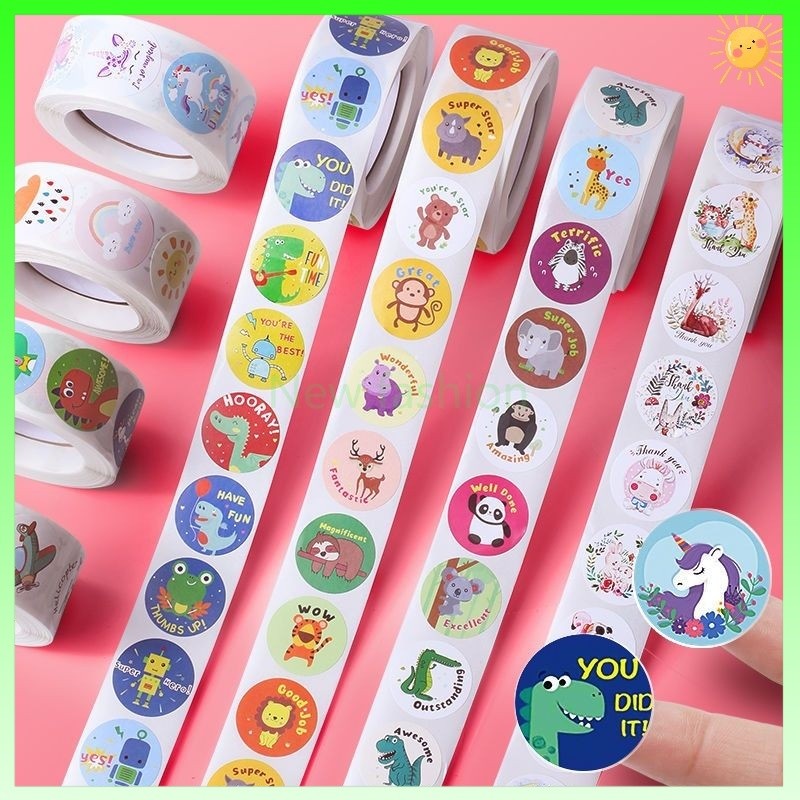 

Label stiker kartun lucu /stiker hadiah bulat inspirasional anak-anak / stiker/ stiker anak anak/ sticker (1roll isi 500 sticker)