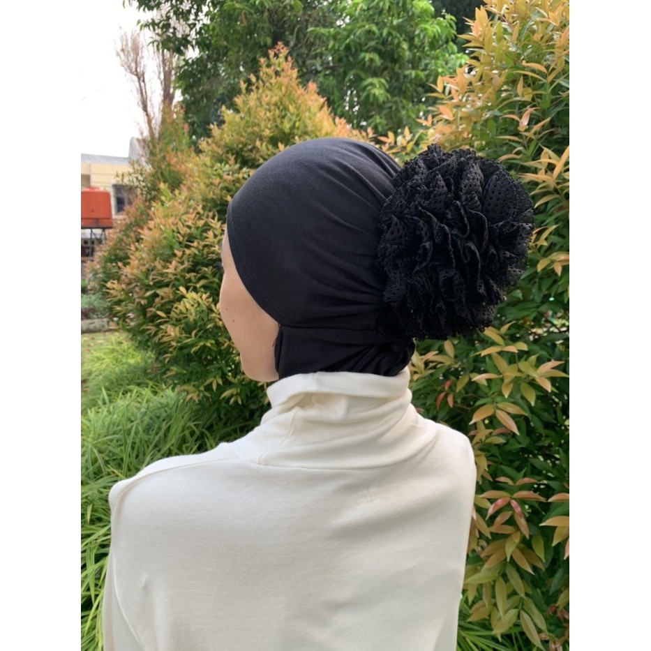 MURAH✨ - Scrunchie Hijab Jumbo Premium ( Cepol Renda ) - COFFEE