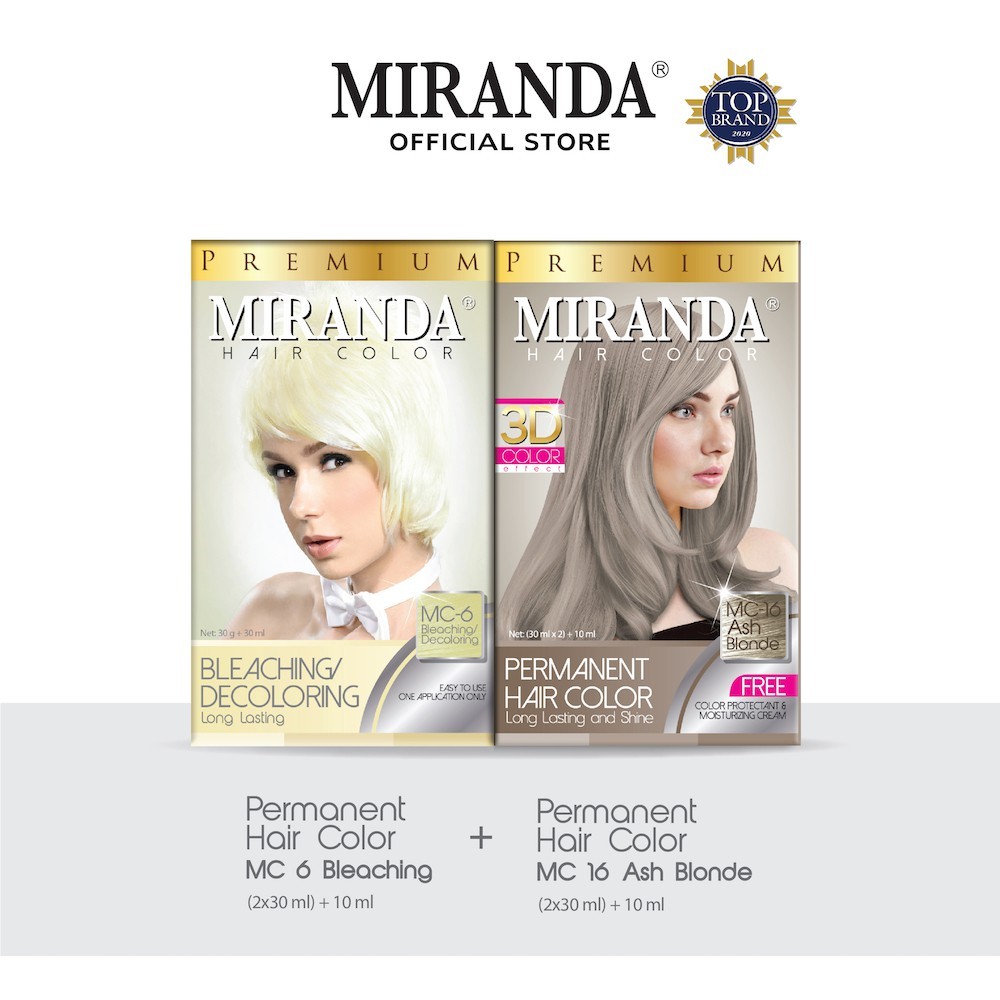 Miranda Paket Rambut MC16 Ash Blonde & MC6 Bleaching