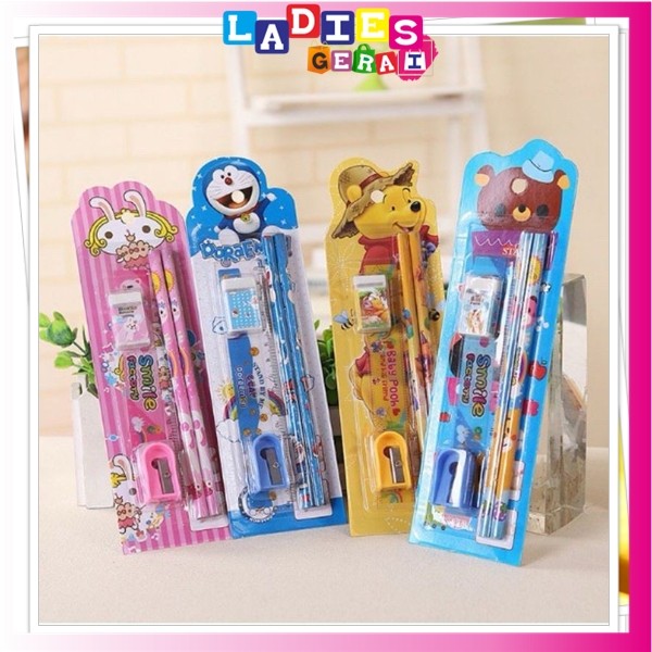 

Set Alat Tulis Pensil Set 5 in 1 / Alat Tulis Sekolah / Paket Alat Tulis / Stationery Set 5 in 1 Karakter