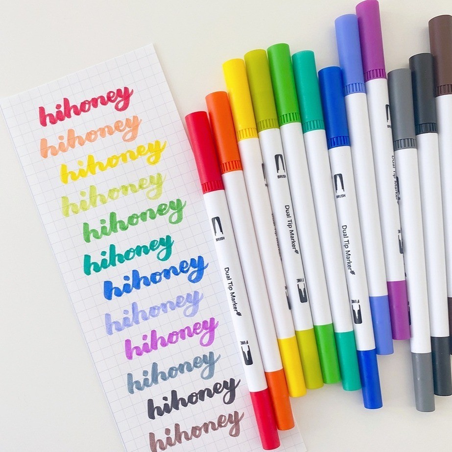 

Set 12 Brush Pen Aesthetic Kaligrafi Kuas Pen Soft Pena Warna Warni Mewarnai Brush Lettering Drawing Pen Pena Kuas Warna Pulpen Pena Kaligrafi Alat Tulis