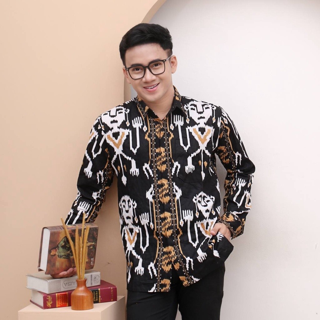 TT.ID |  - kemeja batik pria lengan panjang BATIK SONGKET TENUN JEPARA TORAJA LOMBOK LONG SHIRT BATI
