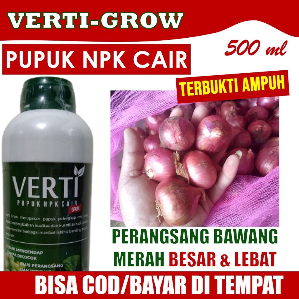 Verti Grow Untuk Bawang Merah Terbaik Lebat dan besar – Pupuk Perangsang Akar dan Daun Bawang Merah 
