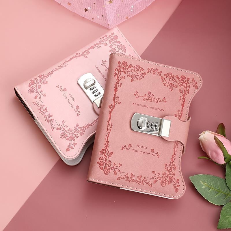 

A5 Retro Password Notebook with Lock Creative Notebook Simple Student Writing Notebook Thickened Girl Handbook Gift 360 pages