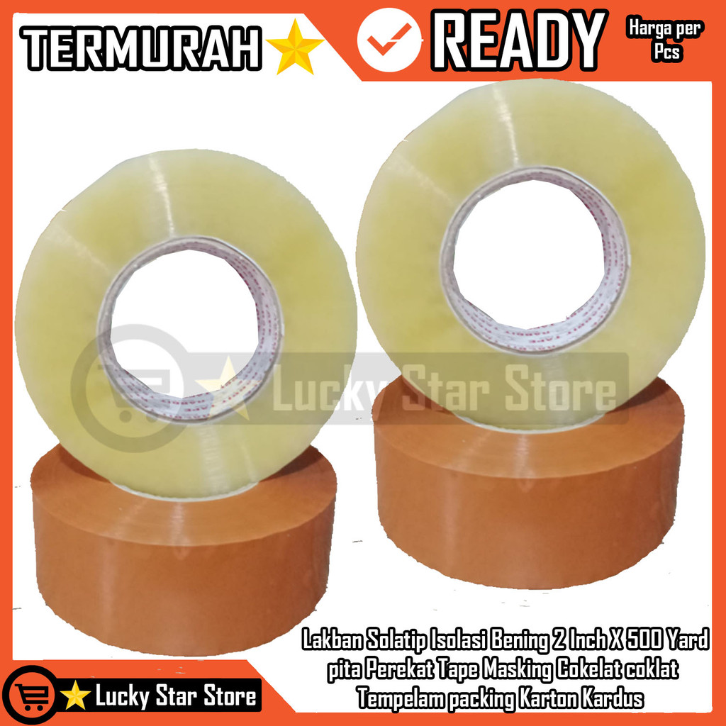 

Lakban Perekat Lakban 2 Inch X 500 Yard Bening Cokleat Jumbo Panjang 300 Meter Per Rol Perekat Tape Paket Kertas Tempelam Karton Kardus Kertas Peralatan Atk solatip 2 Inch X 500 Yard Isolasi 45mm 500 yard 300 meter