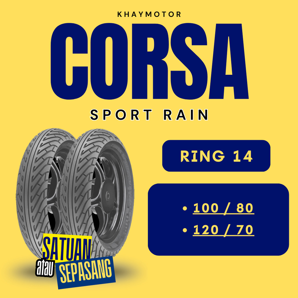 Ban Belakang Motor HONDA PCX CORSA SPORT RAIN 120/70 Ring 14 Tubeless