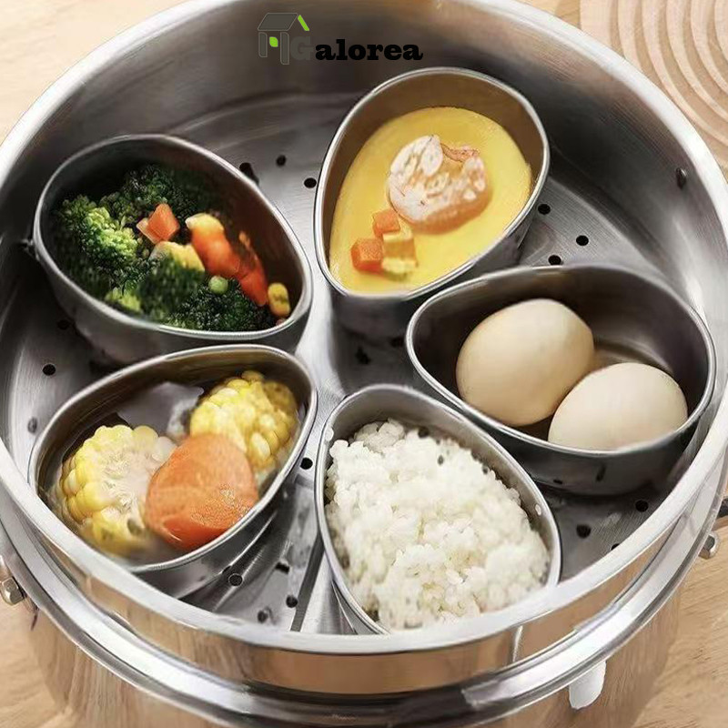 Galorea Mangkuk Telur Kukus Stainless Steel Berbentuk Tetesan Air Kotak Kukus Pemisah Air Kotak Stai