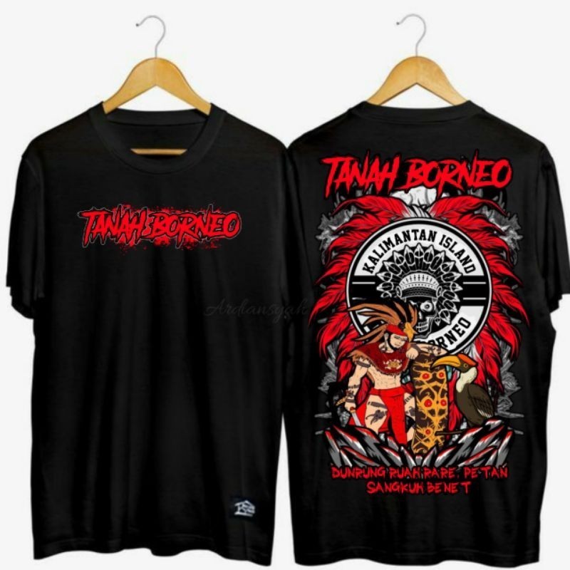 kaos distro Tanah Borneo termurah