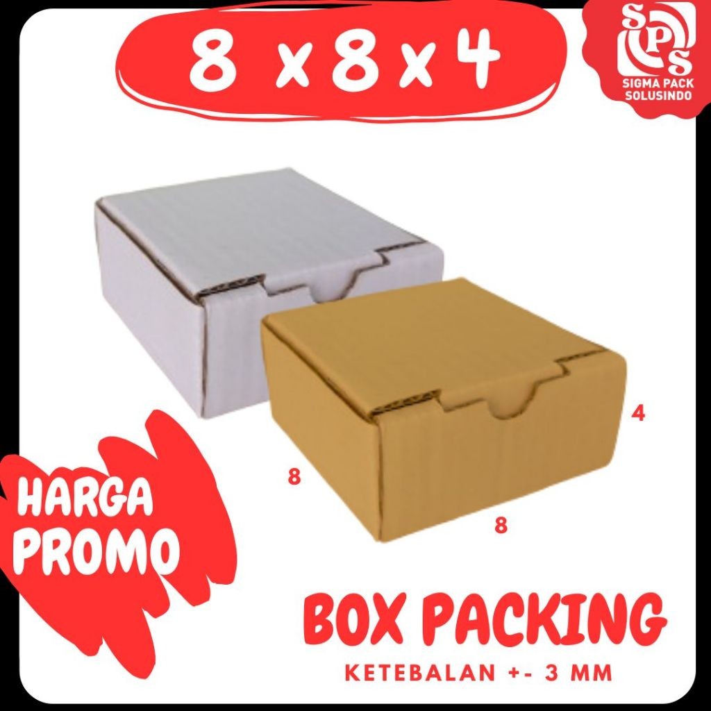 

Box 8x8x4 Box Mini Kotak Misteri Dos Packing Sparepart Bungkus Madu Tempat Obat Gift Hampers VICTORY JPN