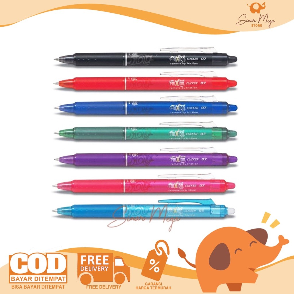 

Pilot Erasable Frixion Clicker 0.7mm / Pulpen Dapat Dihapus / Erasable Pen Murah