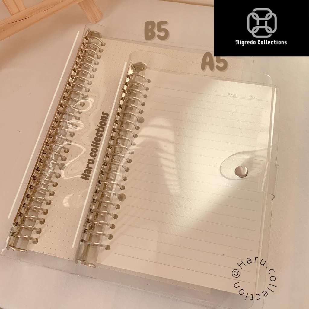 

[HARU] B5 A5 Cover Binder Transparent Binder Bening Transparan Journal