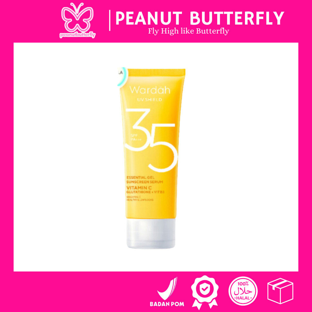 𝑷𝒆𝒂𝒏𝒖𝒕 𝑩𝒖𝒕𝒕𝒆𝒓𝒇𝒍𝒚-Wardah sunscreen sun care SPF 30 kuning / Wardah UV Shield Essential Sunscreen Gel 