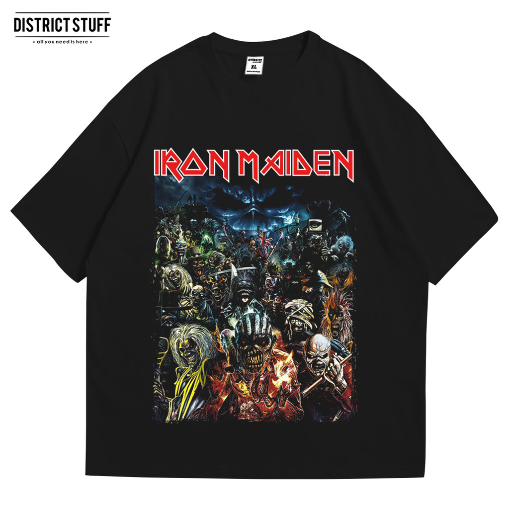 Kaos Band Iron Maiden Eddies Tshirt Oversize Vintage Pria Wanita