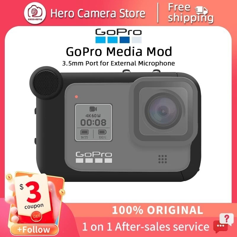 GoPro Media Mod Frame for HERO8 Black Action Camera Vlog Live Go Pro Original Light Display Accessor
