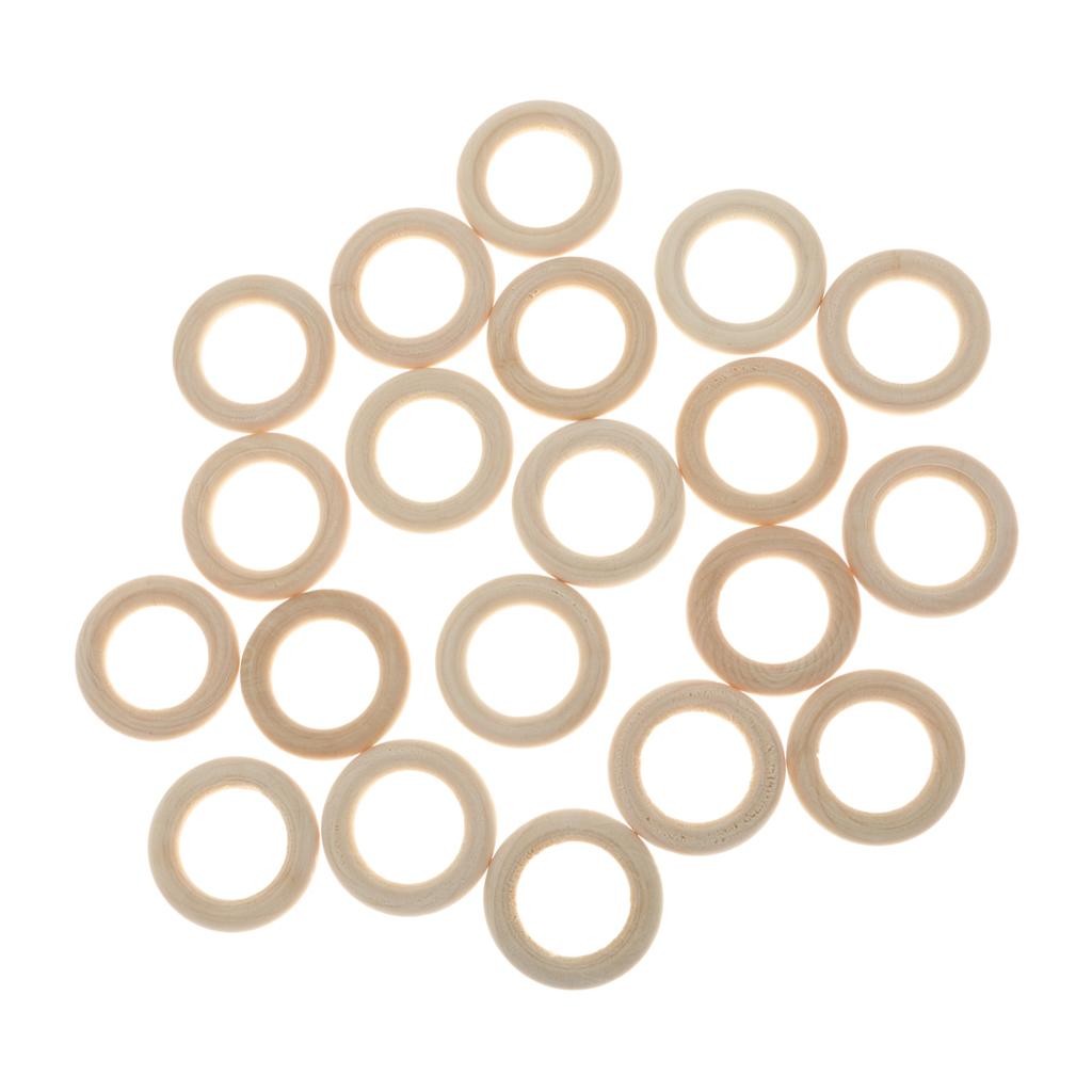

20x Wood Loop Wooden Ring Crafts Making DIY Wooden Deocr Jewelry Finding