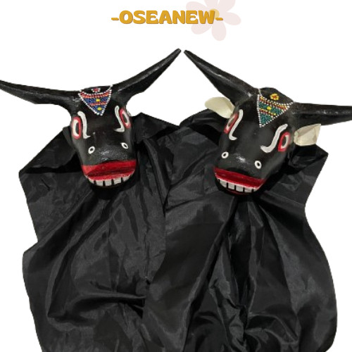 __)) -PROMO- BANTENGAN KROPYOK / Bantengan kayu / Bantengan kayu mini / banteng Bantengan MAINAN TRA