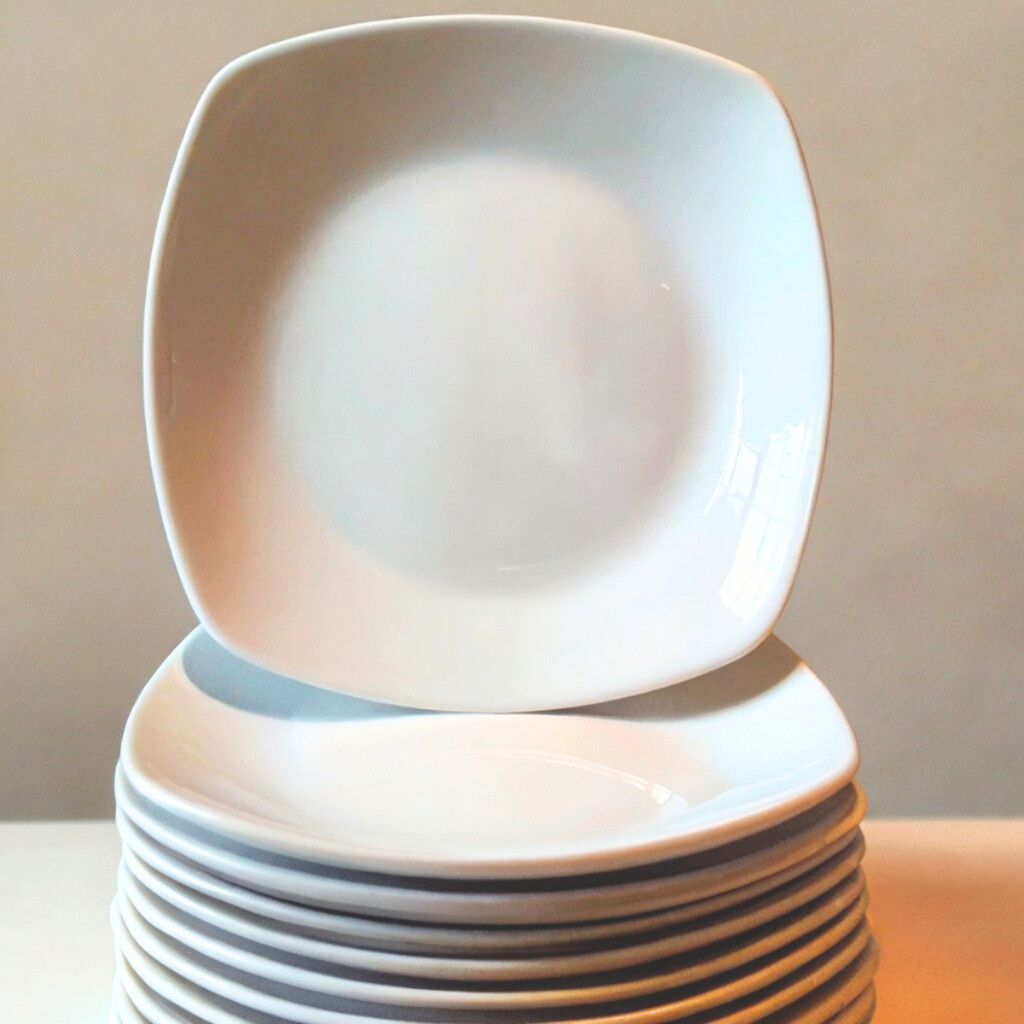 PIRING MELAMIN CEPER SEGI KOTAK 6 INCH KUE SNACK SEMI MELAMINE CEPER SAJI