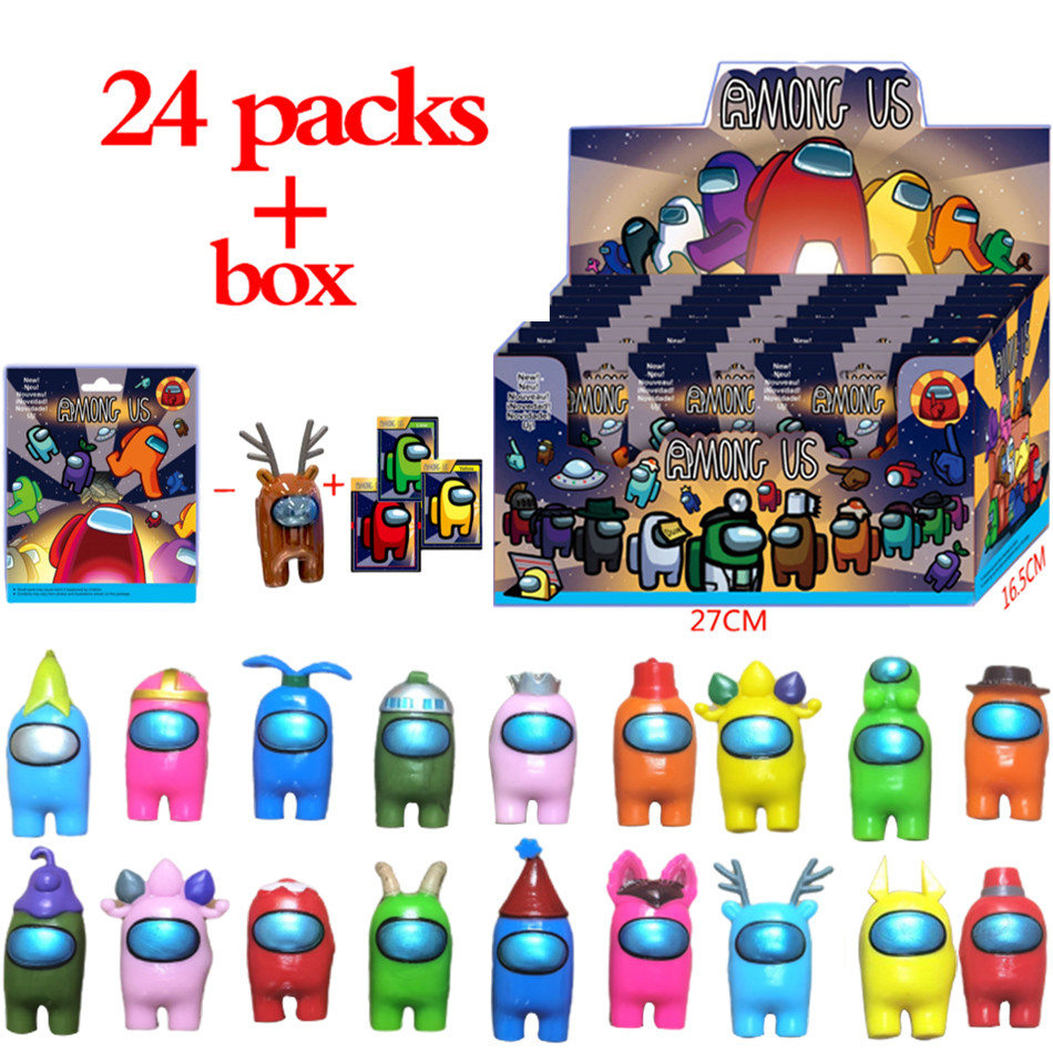 2-24pcs Among us Blind Box Anime figures Mystery game Doll Figure PVC model Toys Decorative Kids bir