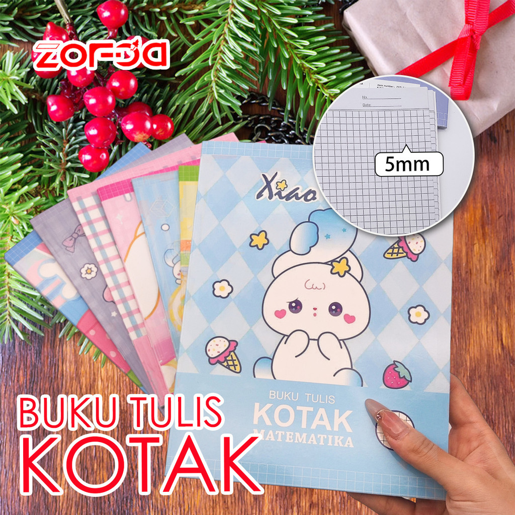 

38 Lembar 5mm Grid Buku Tulis Kotak Kecil Note Book Anak Anjing Pola Buku Kerja Buku Grid Tulis Siswa dan Perlengkapan Sekolah 4/8PCS