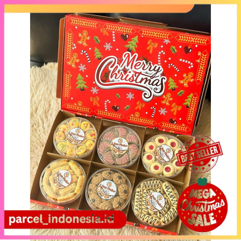

HAMPERS PARCEL NATAL CHRITSMAS KUE KERING COOKIES BOX ISI 6 LEBARAN IDUL FITRI