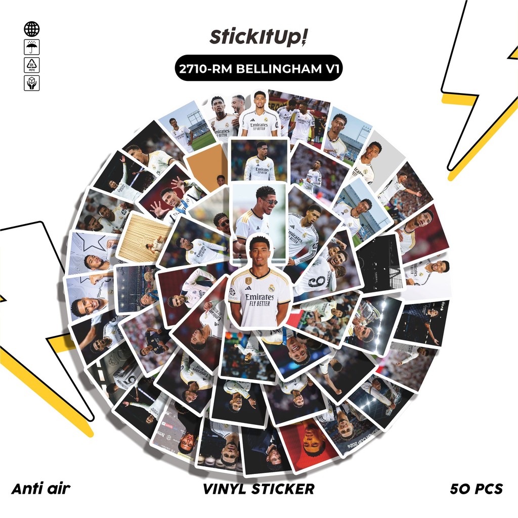 

COD✨ 50 Pcs Stiker RM BELLINGHAM V1 Lucu Anti Air Untuk Dekorasi Notebook Sepeda Skateboard Handphone DIY