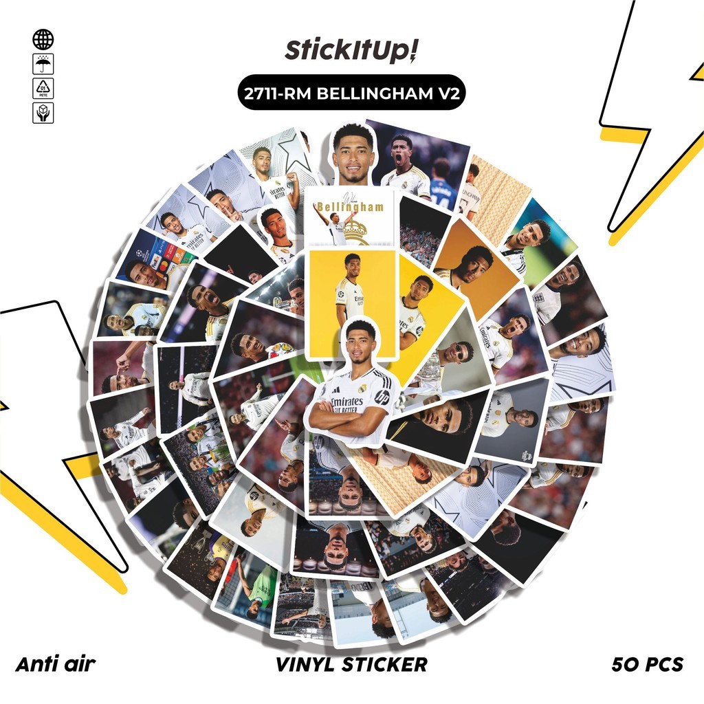 

COD✨ 50 Pcs Stiker RM BELLINGHAM V2 Lucu Anti Air Untuk Dekorasi Notebook Sepeda Skateboard Handphone DIY