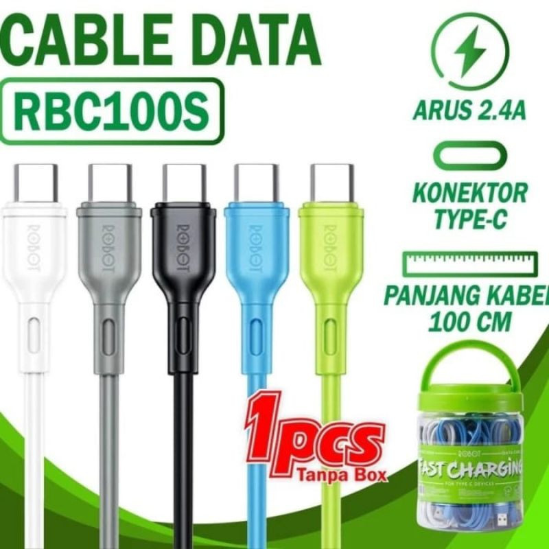 ECERAN Robot Kabel Data RBC100s KABEL DATA USB TEPSI Type C USB 2.4A  Mix Random ECER