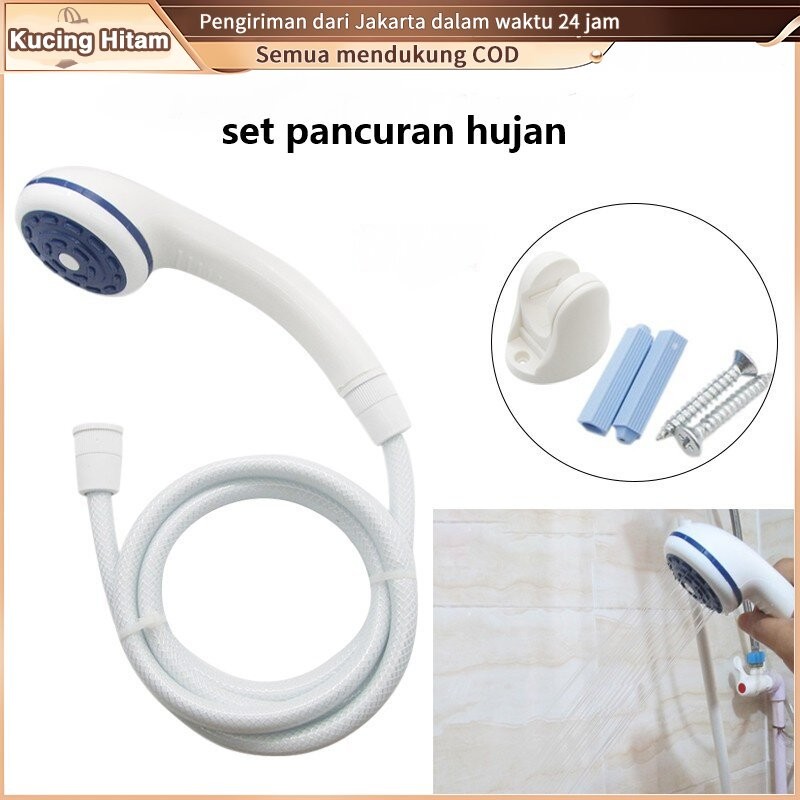Hand shower mandi PVC putih plastik kualitas bagus kuat awet air deras