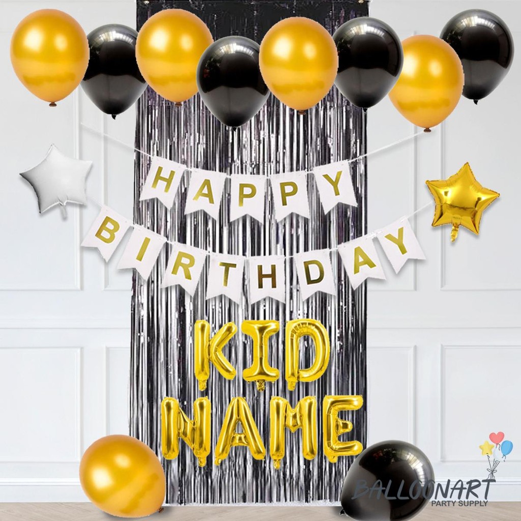 PAKET HEMAT KOMPLIT DEKORASI SET/BALLOON FOIL/TIRAI FOIL/DEKORASI ULANG TAHUN ANAK/DEWASA/PAKET MURA