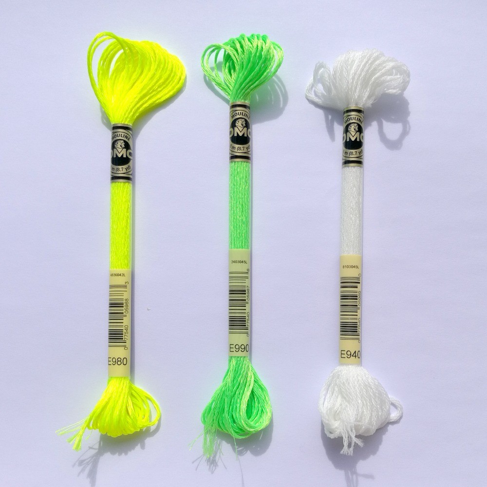 

Effects Glow in the Dark, E940 Metallic Thread, Cross Stitch, DMC Floss Embroidery, E980, E990, 1Pc