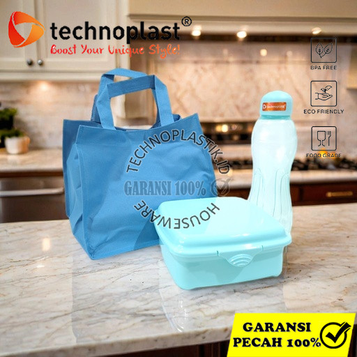 TECHNOPLAST Uniset Lunch Kit Lunch Box & Bottle With Bag 3PCS
