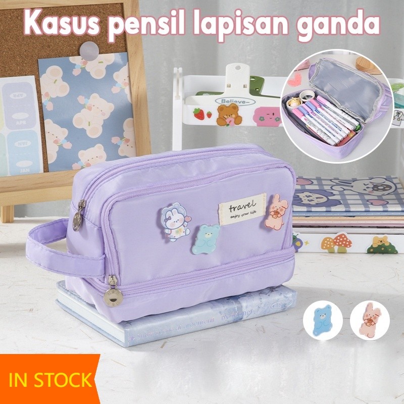 

IN STOCK Besar Jumbo Pencil Cases Large Capacity Pencil Bag Pouch Holder Box for Girls Office Student Stationery Organizer School