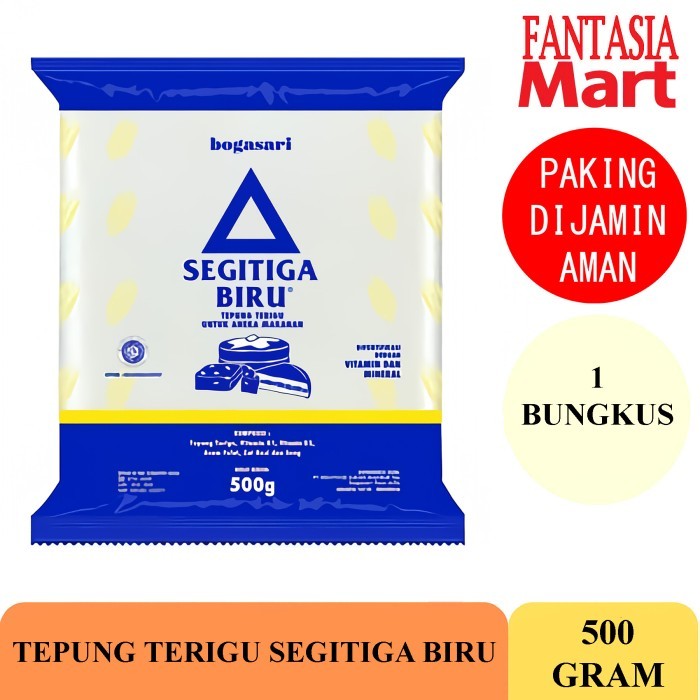 

BOGASARI TEPUNG TERIGU SEGITIGA BIRU 500 GRAM FANTASIA DENGAN PAKING AMAN