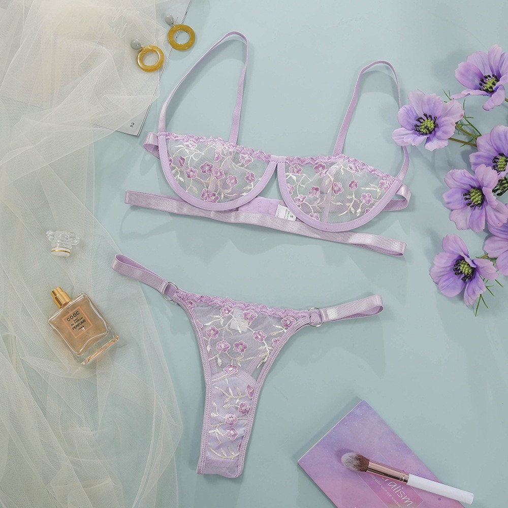 N2507 sexy bra set lingerie bikini transparan bh lace pakaian dalam seksi