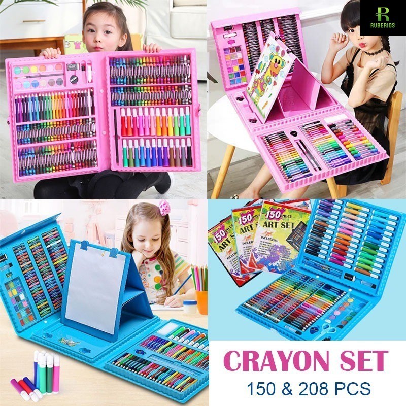 

Crayon Set Anak Pensil Warna 150pc 208pc Set Krayon Spidol Gambar Mewarnai Anak