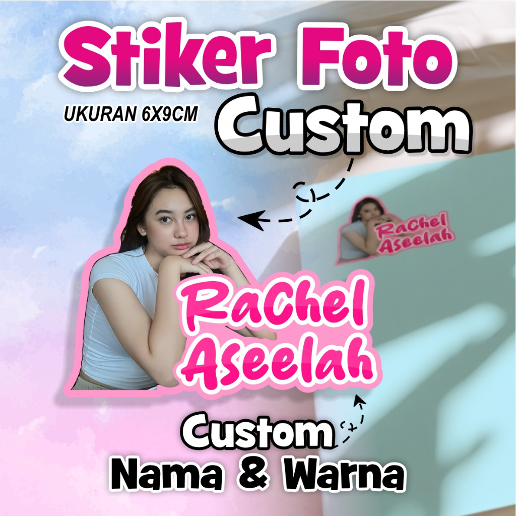 

Stiker Foto dan Tulisan Nama Custom - Cetak Photo Stiker Waterproof