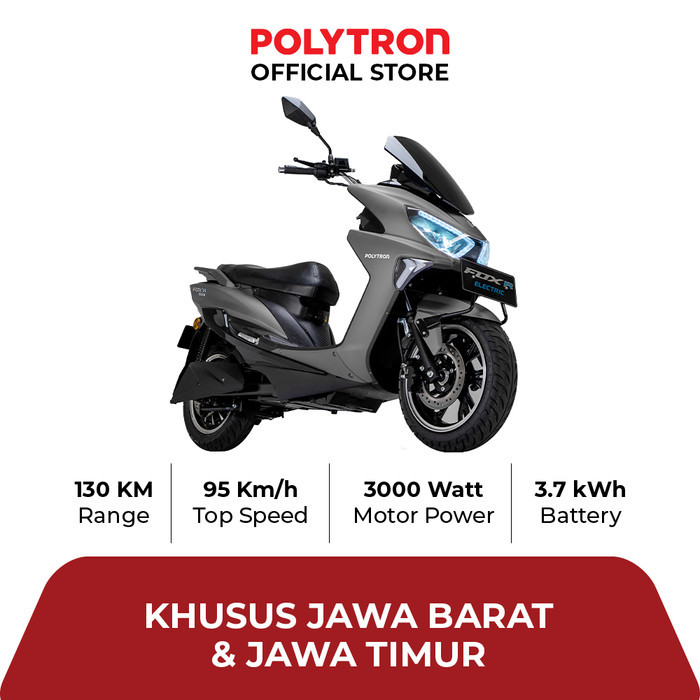 SUBSIDI POLYTRON Fox R Sepeda Motor Listrik - OTR luar Jabodetabek - Graphitte Grey, Jawa Barat